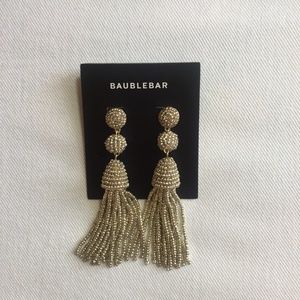 New, Never Worn BaubleBar Fringe Earrings - Silver
